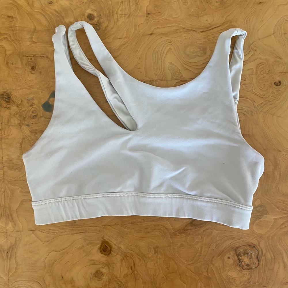 ALO Yoga white Sports Bra cut out design